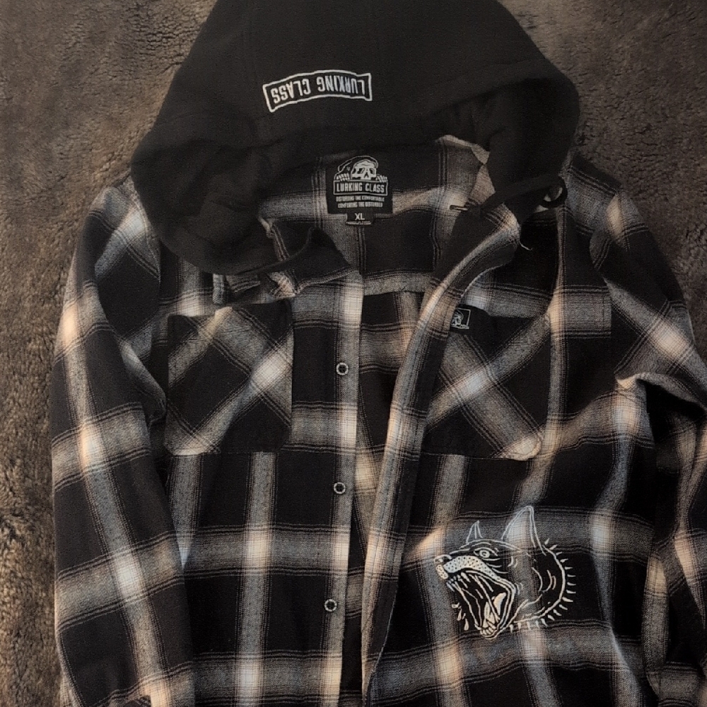 Lurking Class Black and White Plaid Men's Shirt